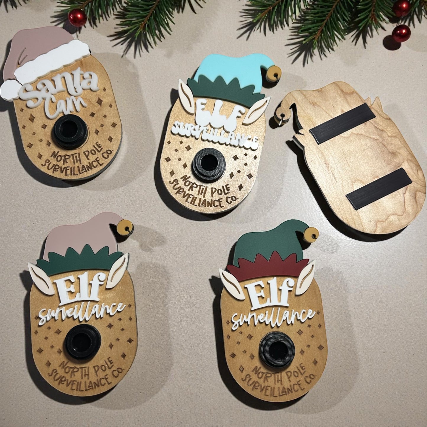 Santa Cam/Elf Cam Ornament or Magnet