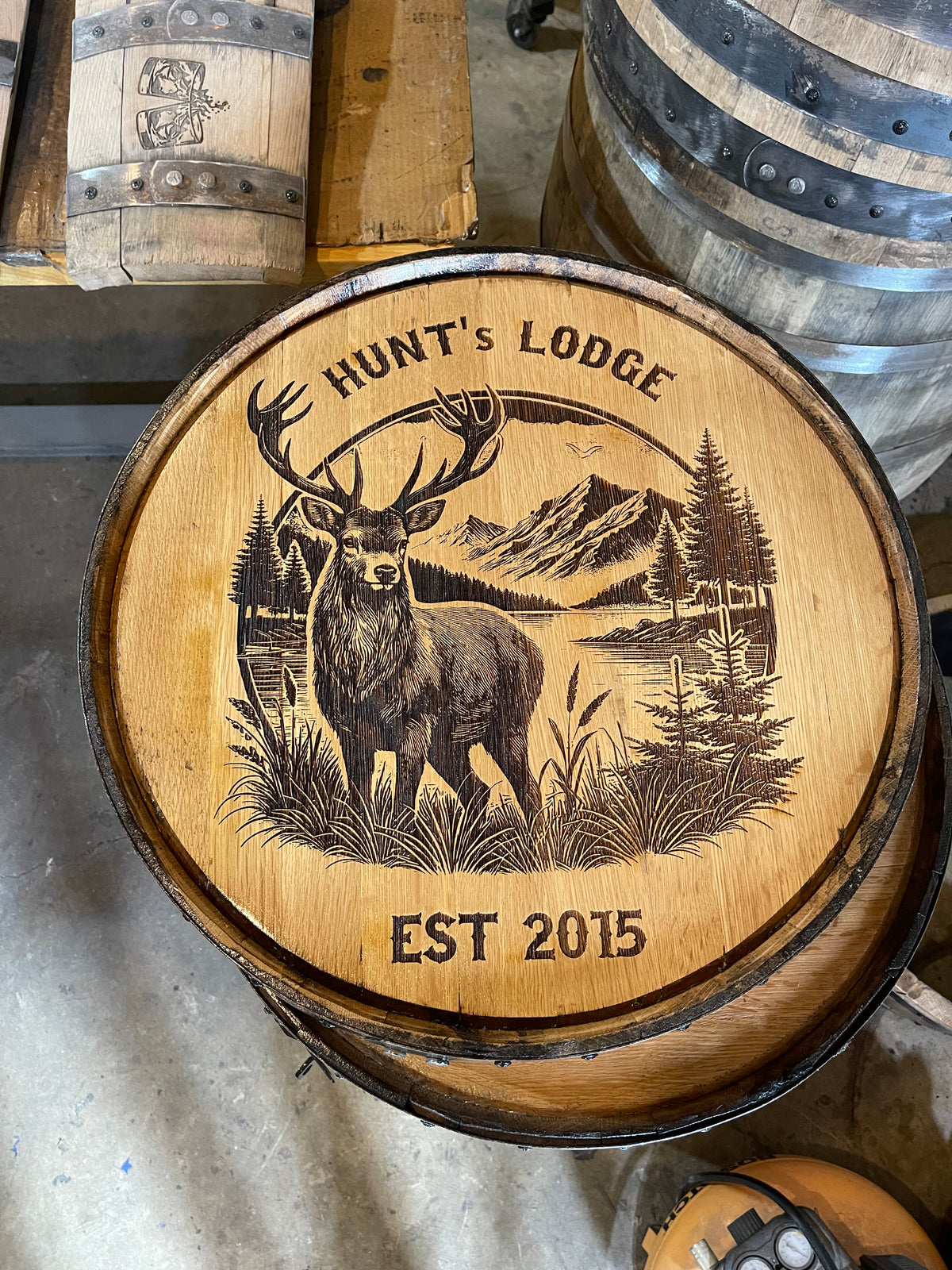 Custom Bourbon Whiskey Barrel Lid With Ring
