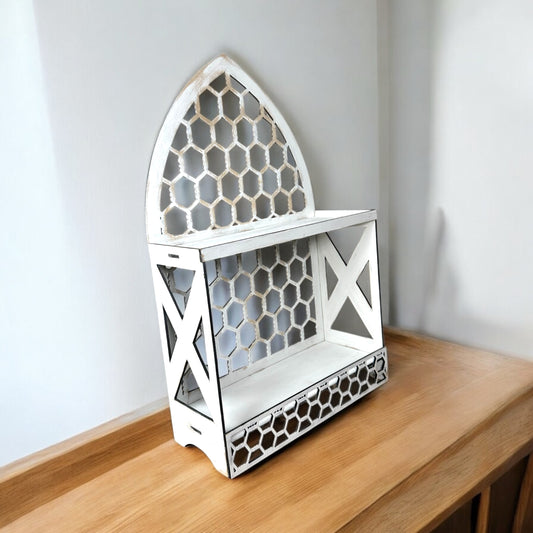 Rustic Chicken Wire Two Tier Display Shelf