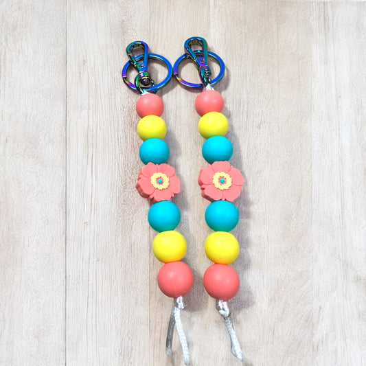 Coral Poppy Keychain