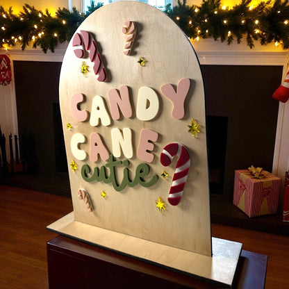 Candy Cane Cutie Christmas Arch Sign