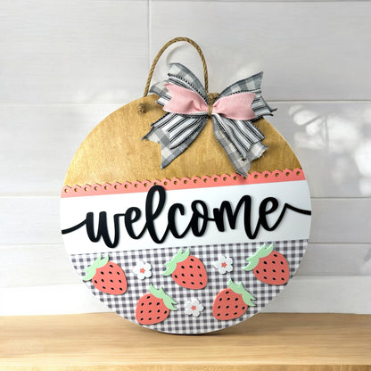Strawberry Welcome Door Hanger