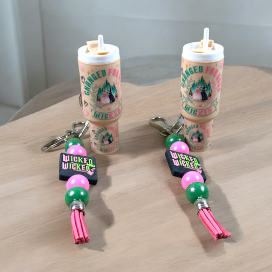Good/Bad Witch Mini Tumbler Keychain