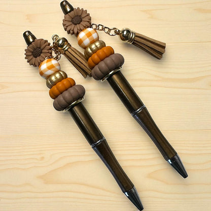 Assorted Fall Pumpkin Stack Beaded Pens