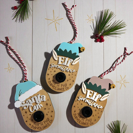 Santa Cam/Elf Cam Ornament or Magnet