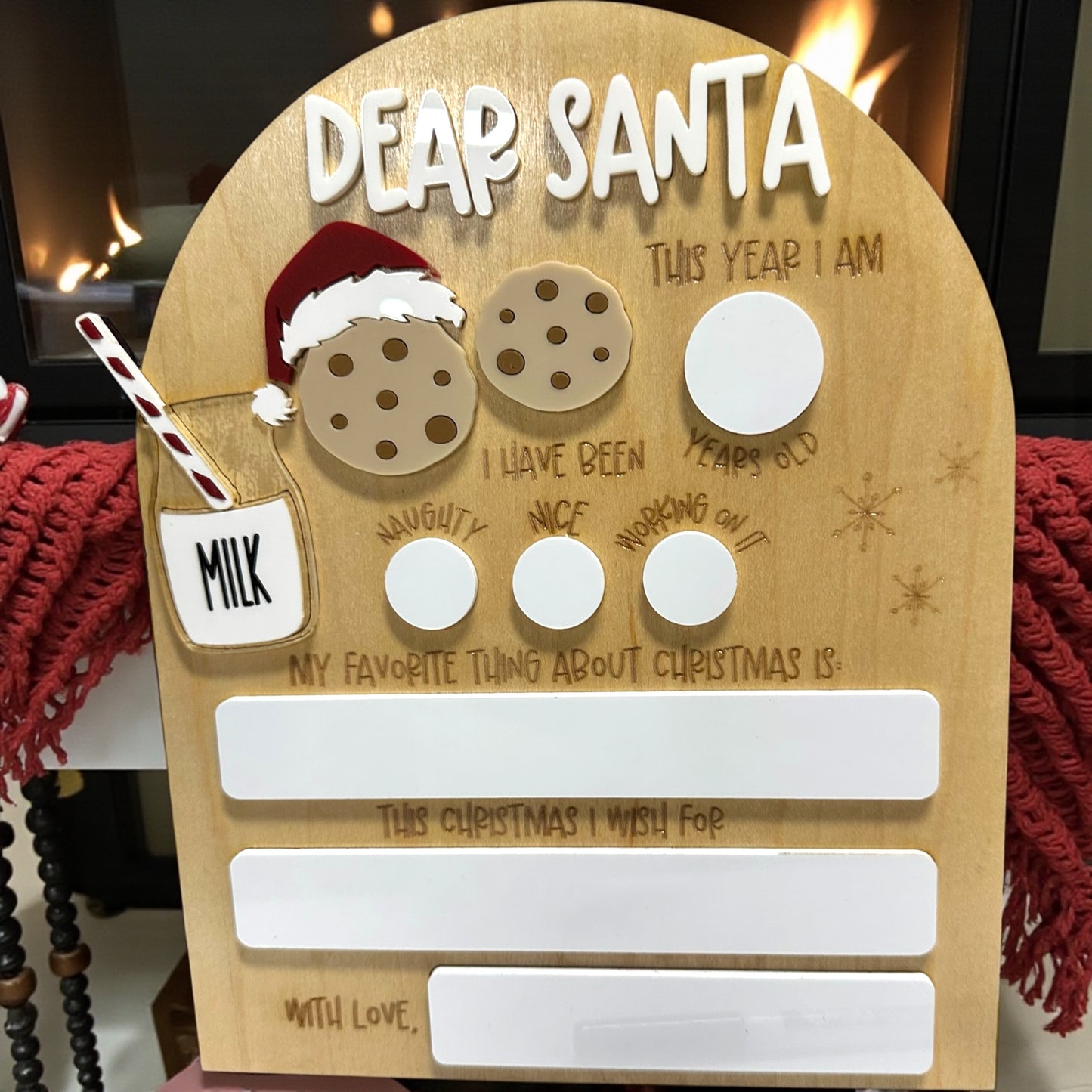 Dear Santa Dry Erase Board