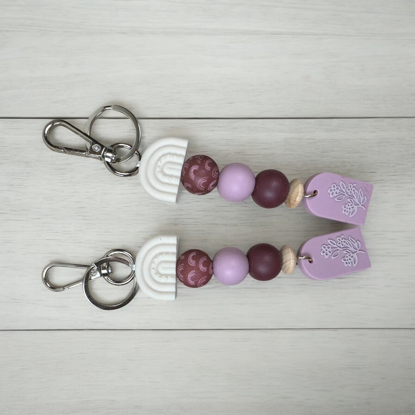 Boho Rainbow Beaded Keychain