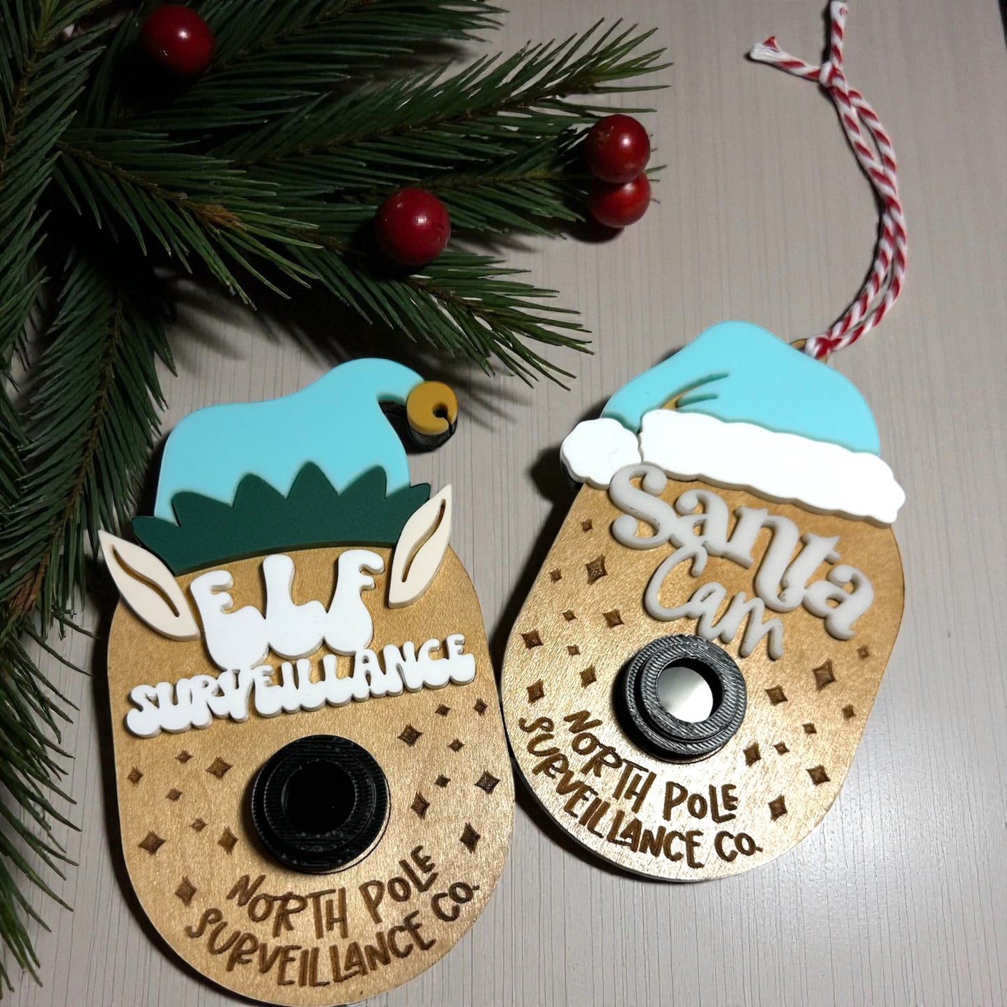 Santa Cam/Elf Cam Ornament or Magnet