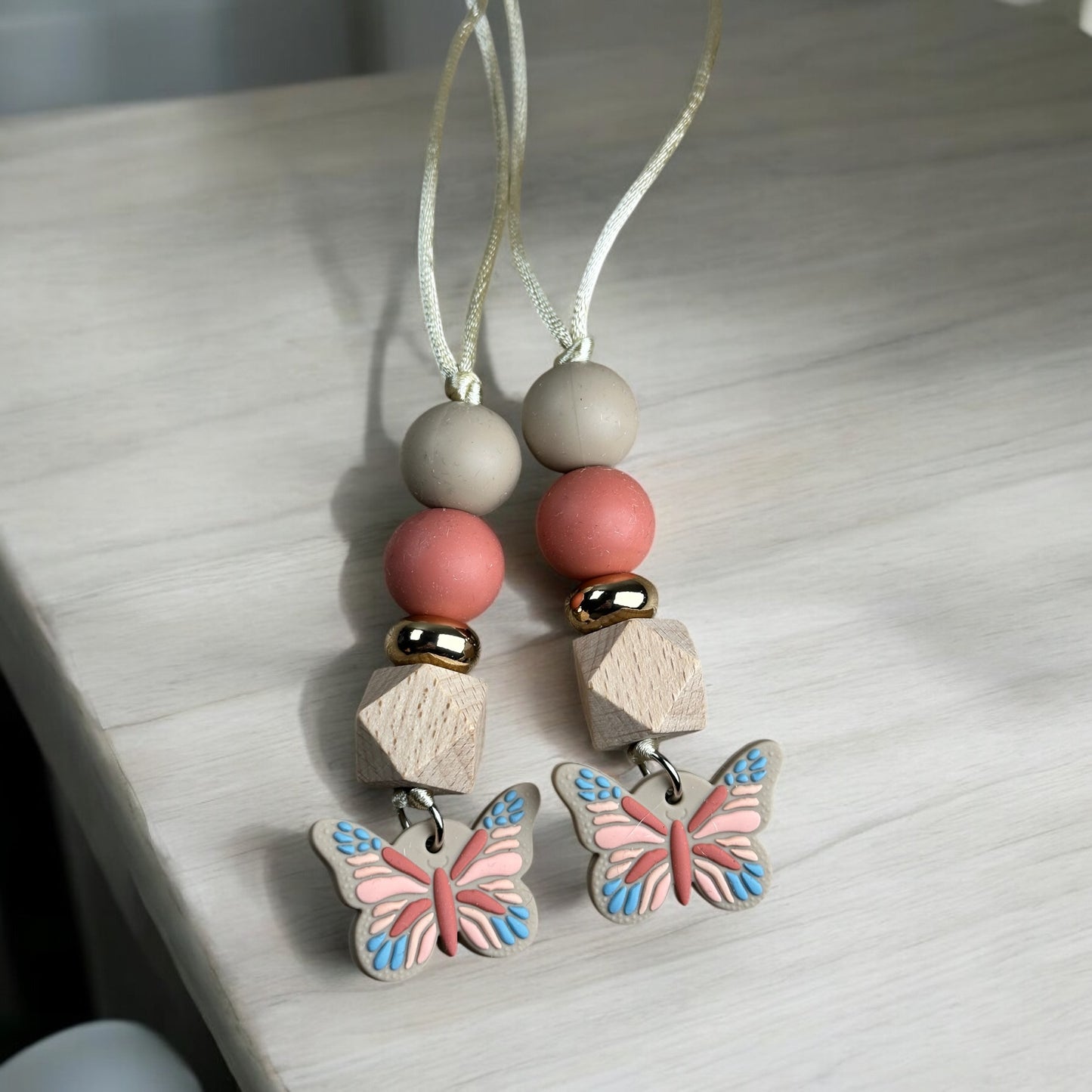 Boho Butterfly Beaded Car Charm