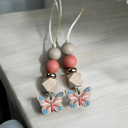 Boho Butterfly Beaded Car Charm