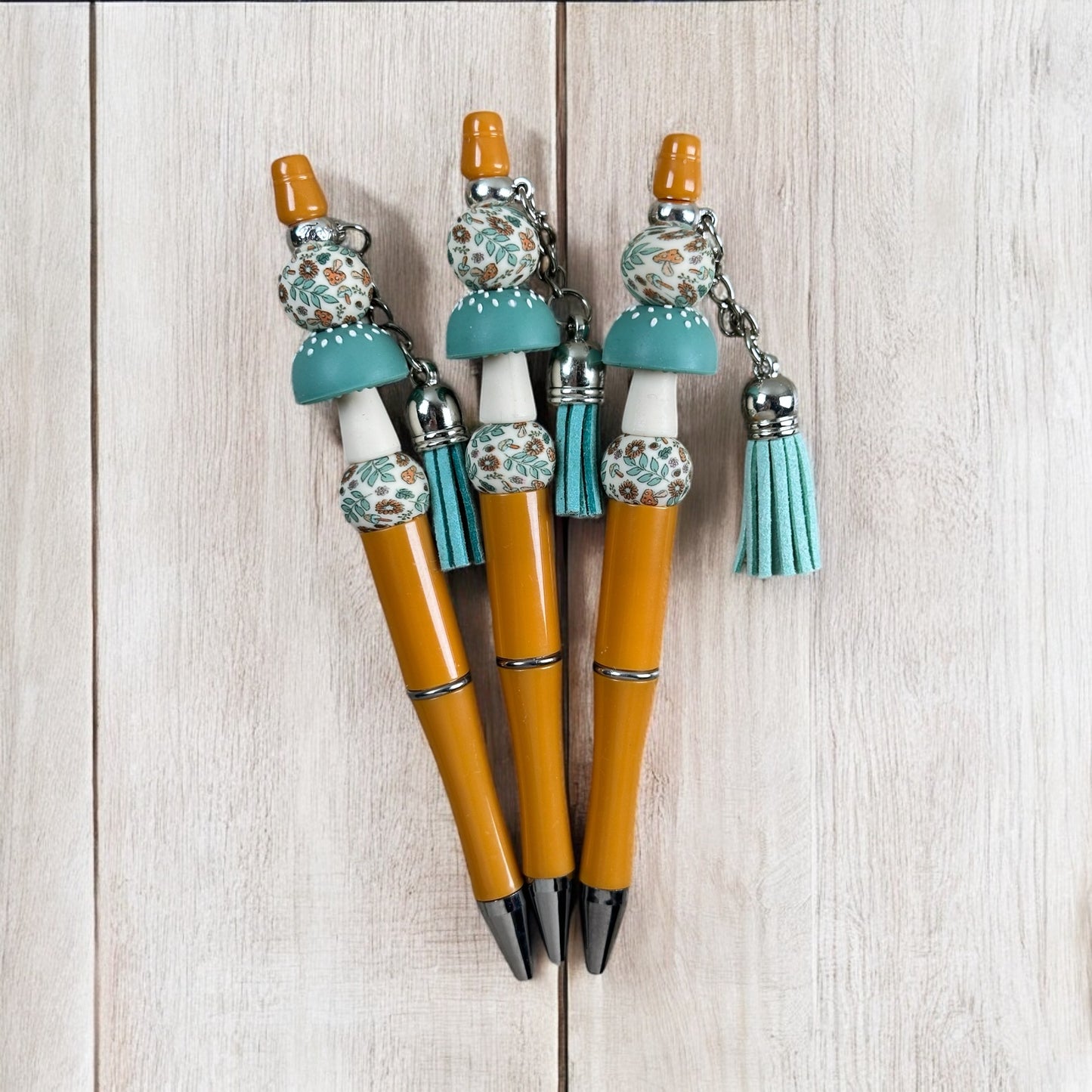 Boho Mushroom Beaded Pens
