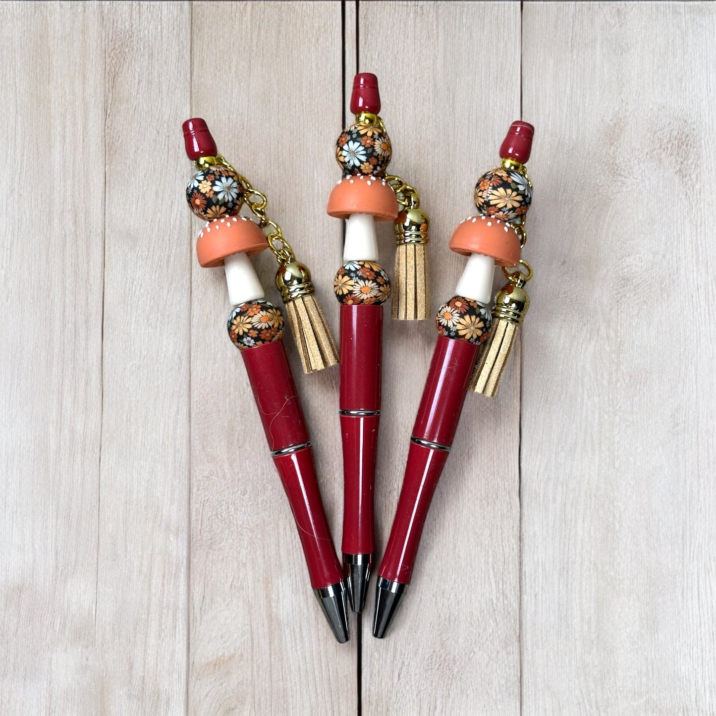 Boho Mushroom Beaded Pens