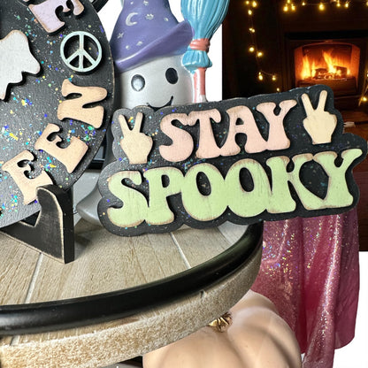 Groovy Halloween Tiered Tray