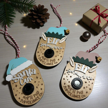 Santa Cam/Elf Cam Ornament or Magnet