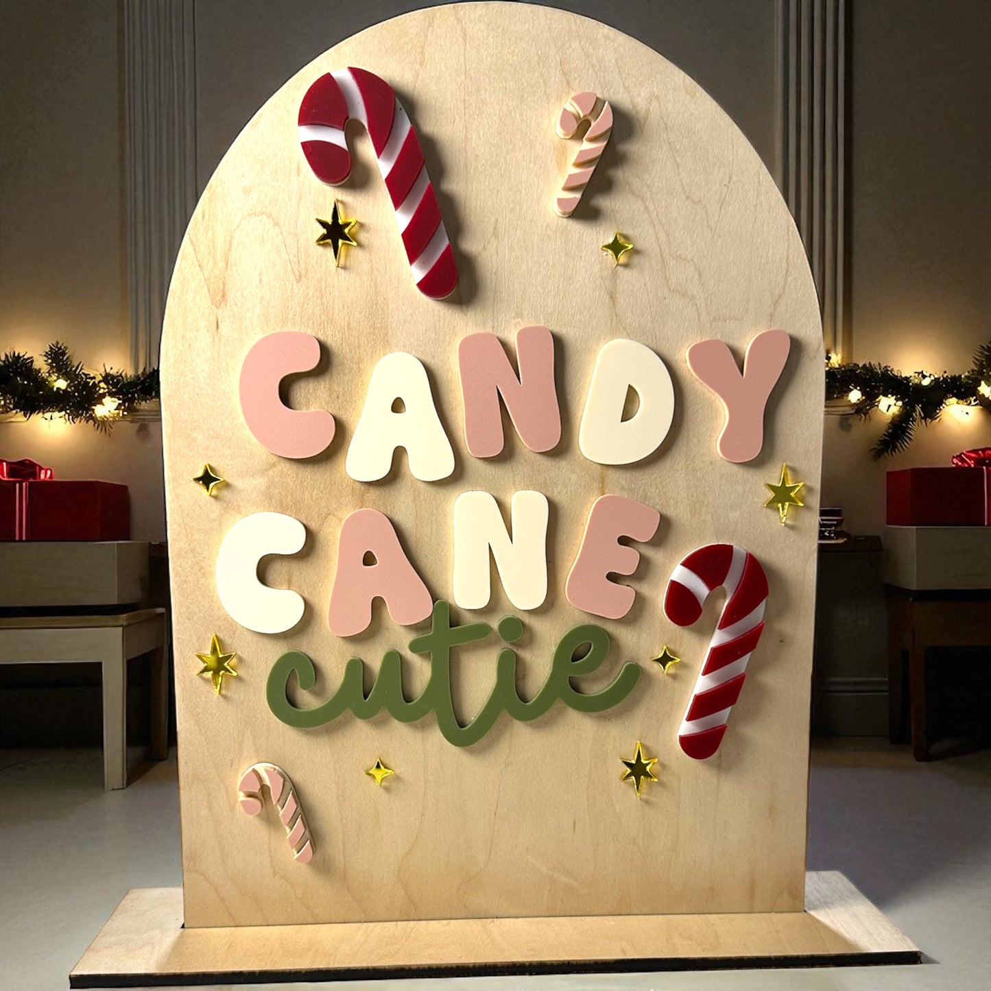Candy Cane Cutie Christmas Arch Sign