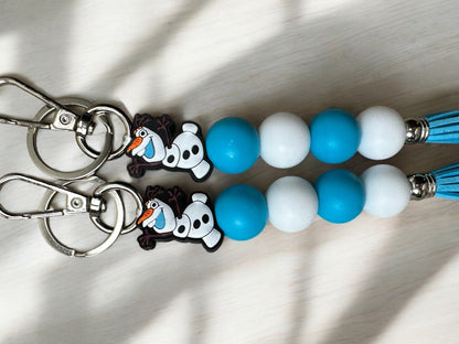 Frozen Sisters and Snowman Keychains