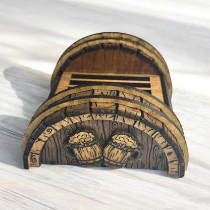 Whiskey Barrel Coaster Set