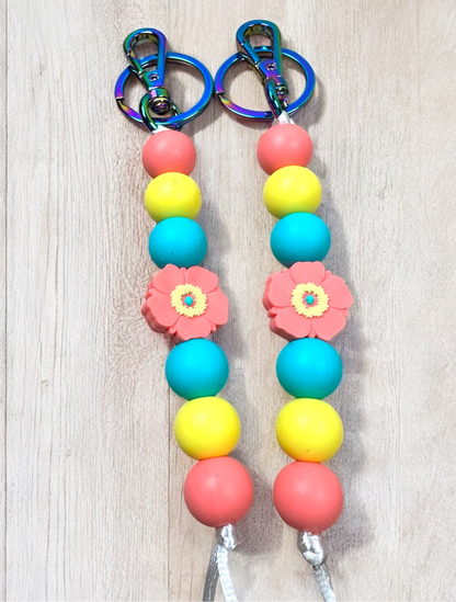 Coral Poppy Keychain