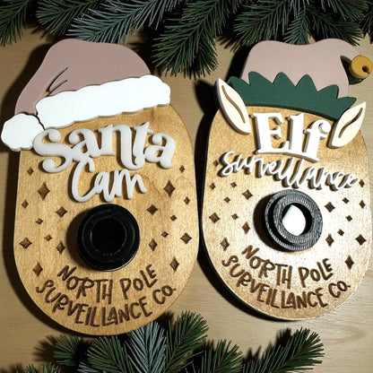 Santa Cam/Elf Cam Ornament or Magnet