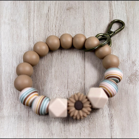 Boho Stripes beaded wristlet