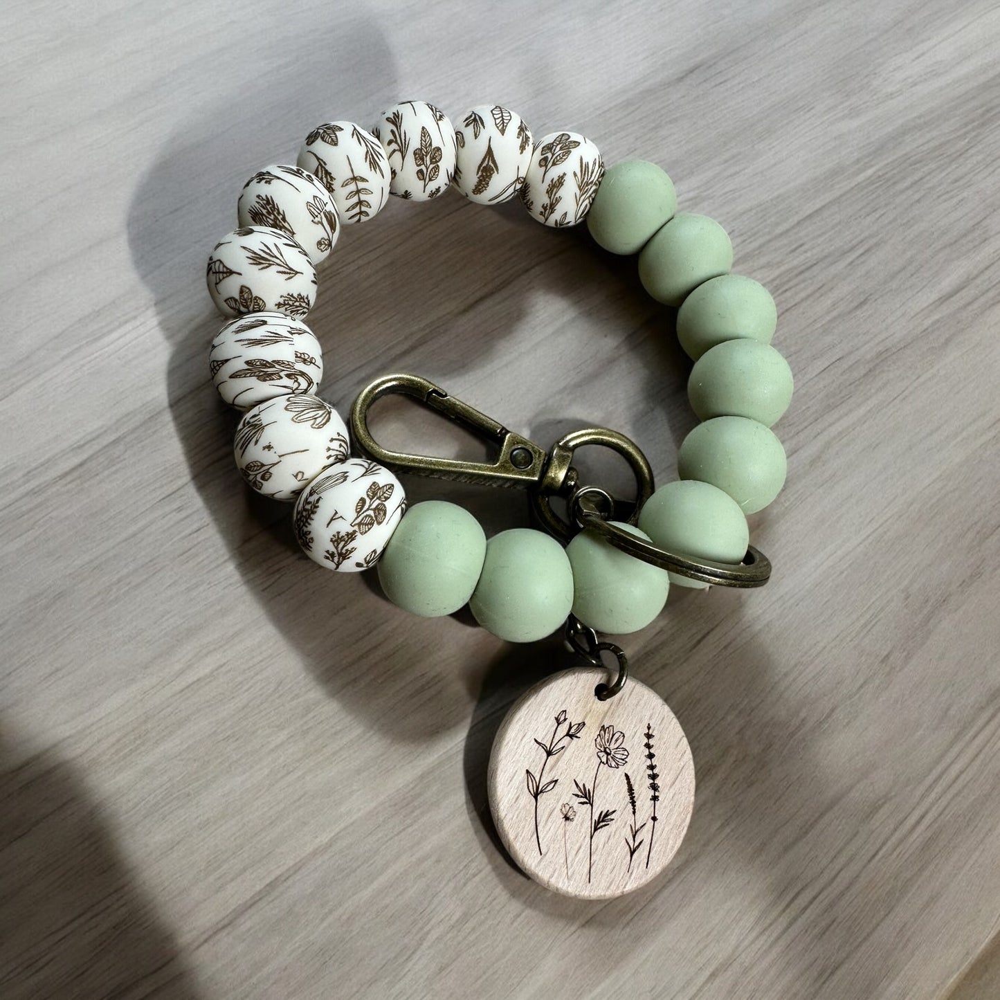 Sage Wildflower Wristlet