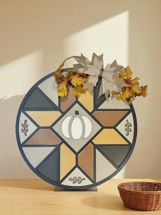 Pumpkin Barn Quilt Door Sign