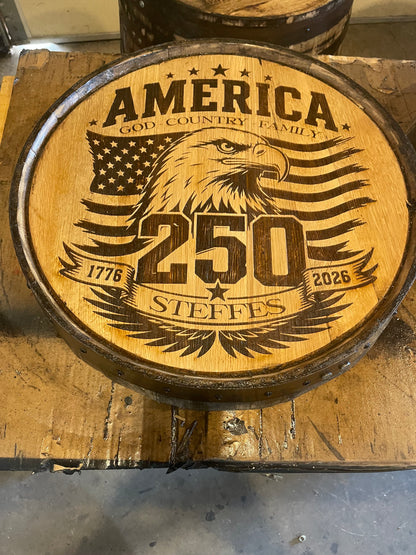 Custom Bourbon Whiskey Barrel Lid With Ring