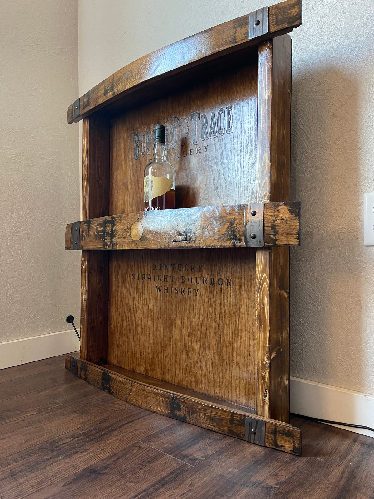 Custom 3 Tier Barrel Stave Shelf