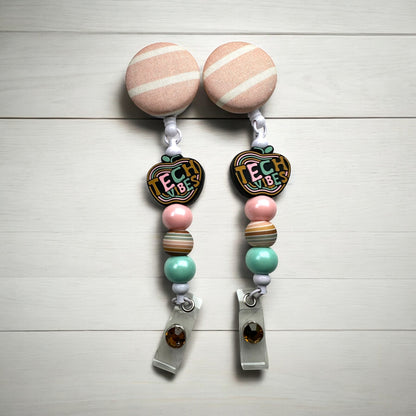 Tech Vibes Fabric Covered Badge Reel