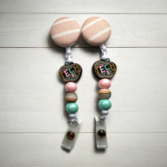 Tech Vibes Fabric Covered Badge Reel