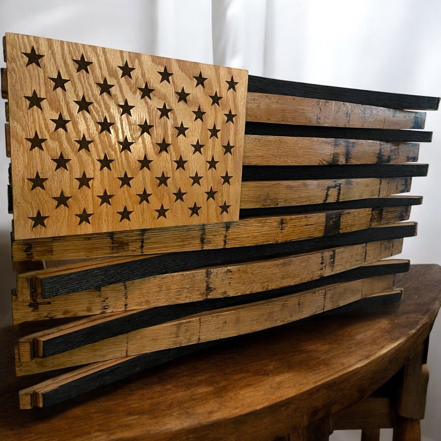 Whiskey Barrel Stave American Flag