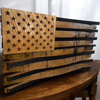 Whiskey Barrel Stave American Flag