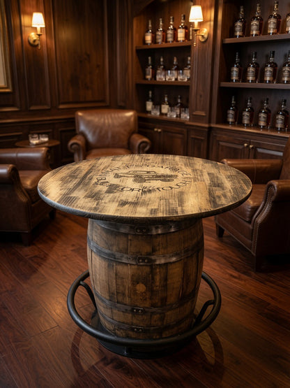 Custom Bourbon Whiskey Barrel Table