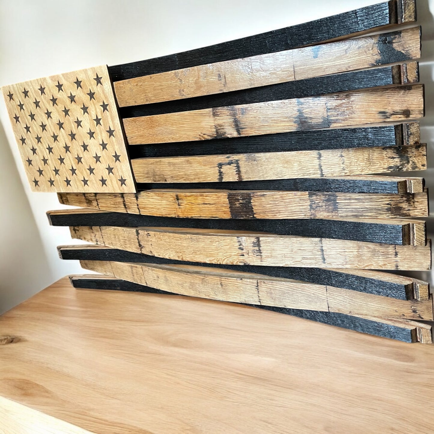 Whiskey Barrel Stave American Flag