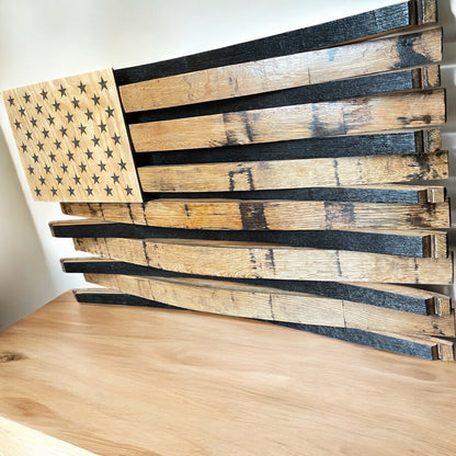 Whiskey Barrel Stave American Flag