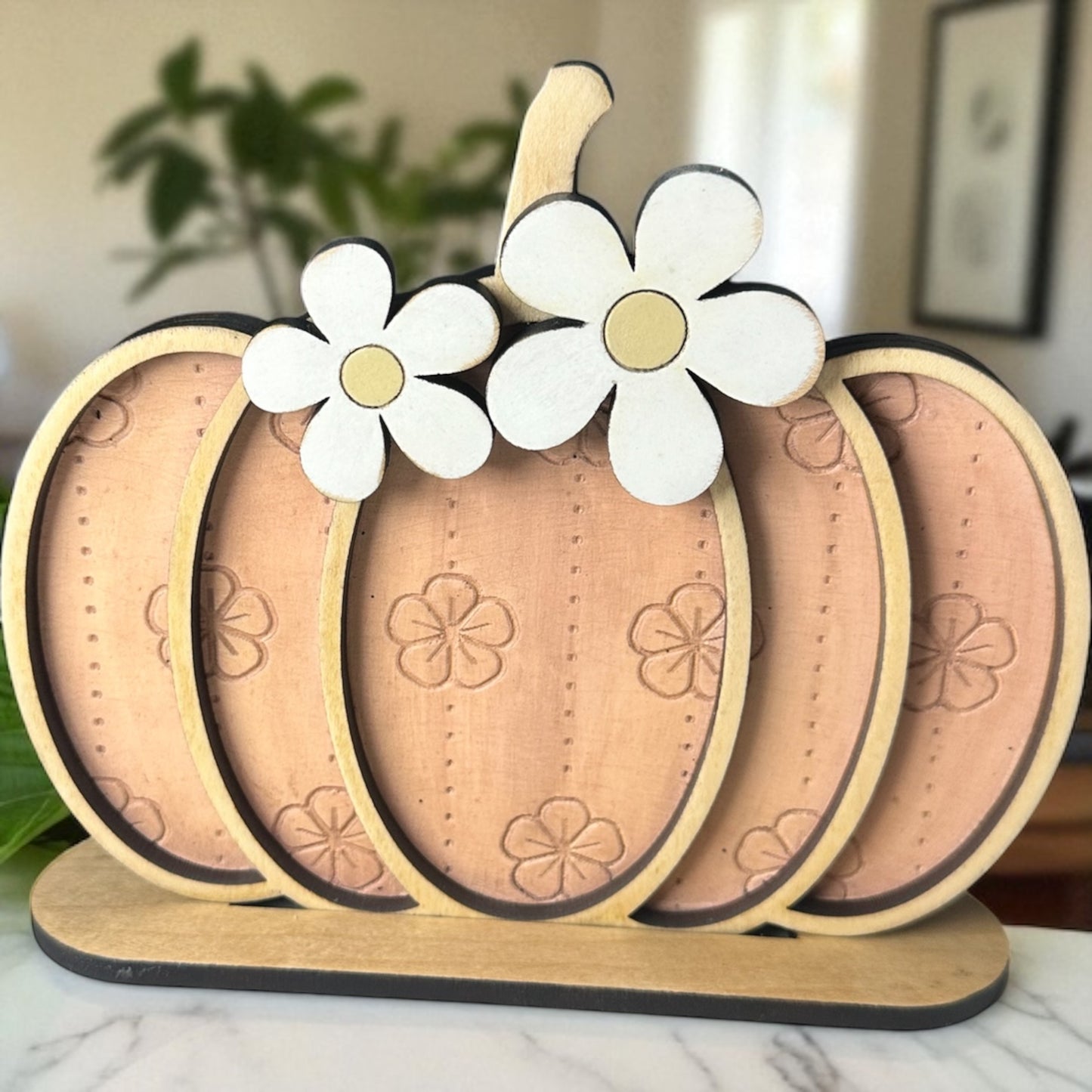 Stacked Floral Pumpkins