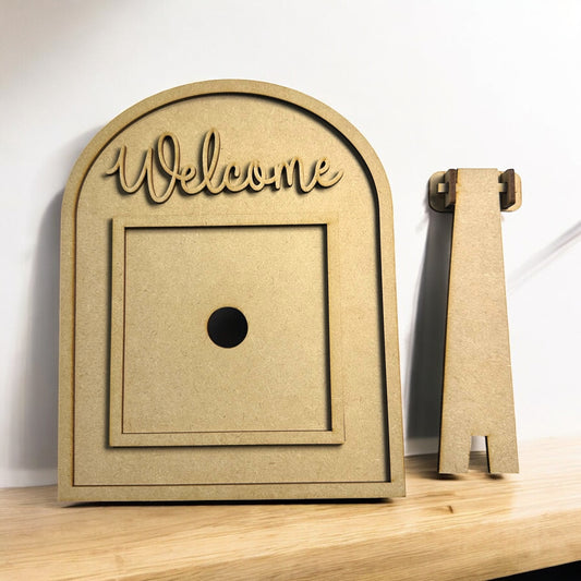DIY Arch Frame For Ladder Insert Signs