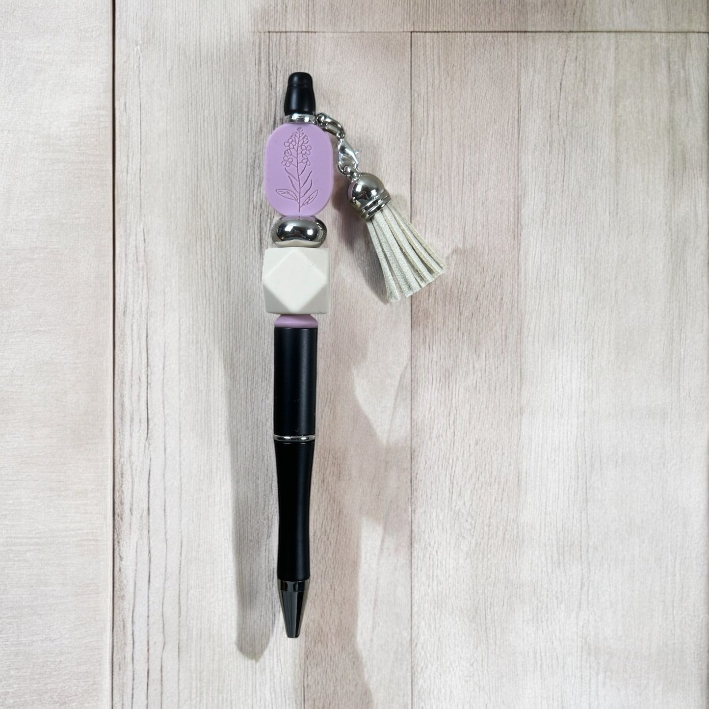 Floral Embossed Beaded Pen