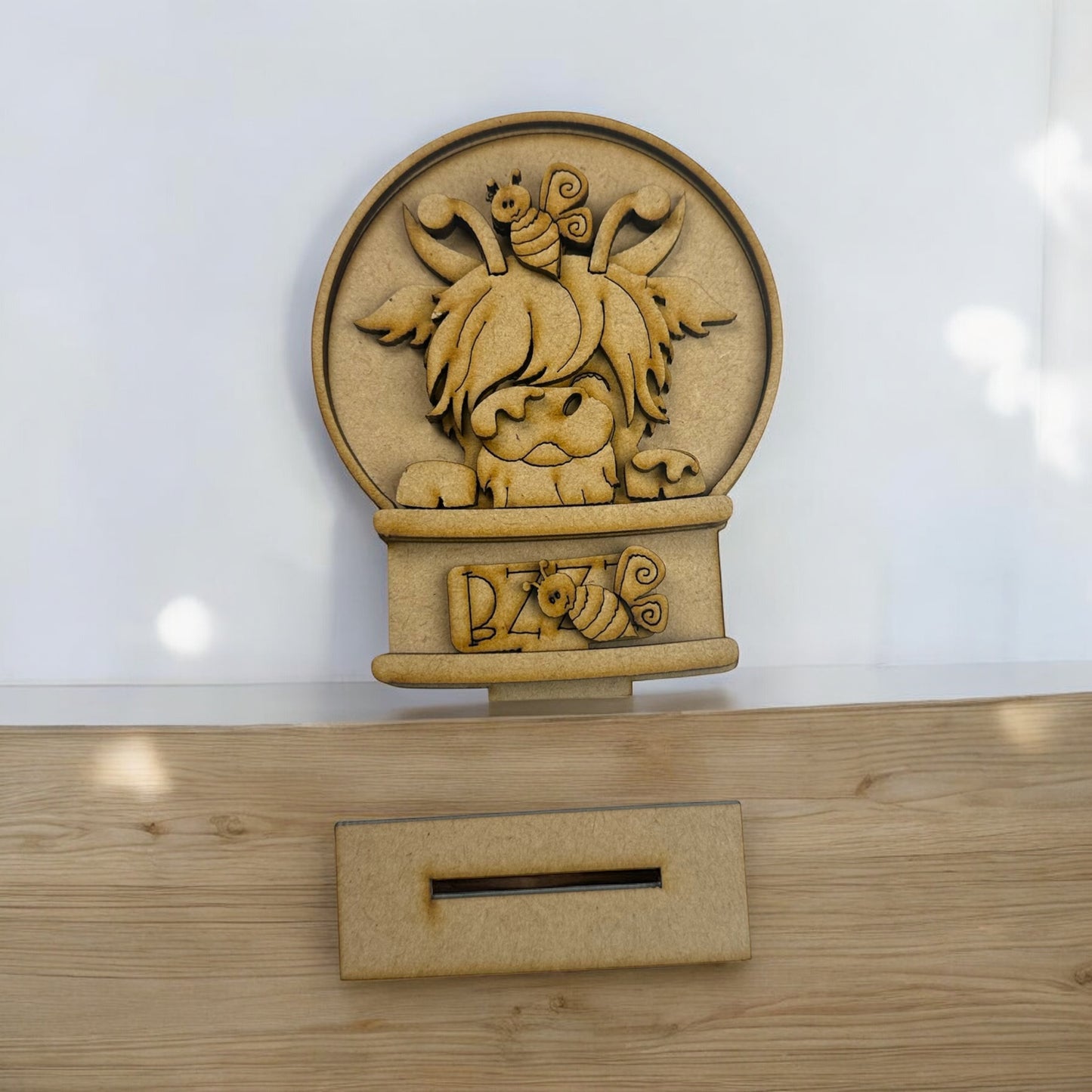 Bee Highland Cow Snow Globe Insert