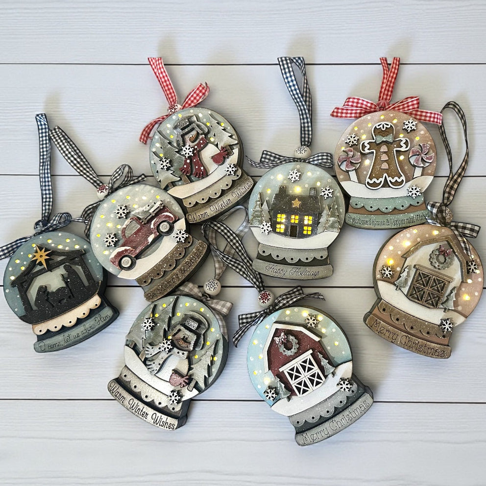 Snow Globe Lighted Ornaments
