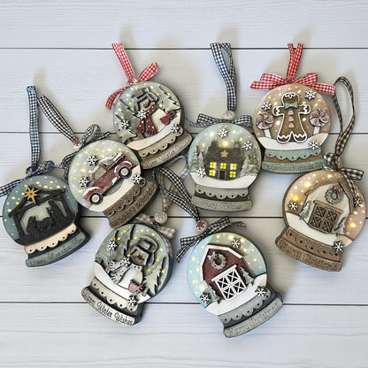 Snow Globe Lighted Ornaments