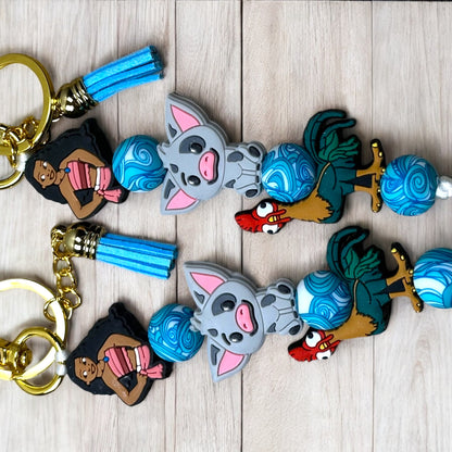 Island Girl And Gang Keychain