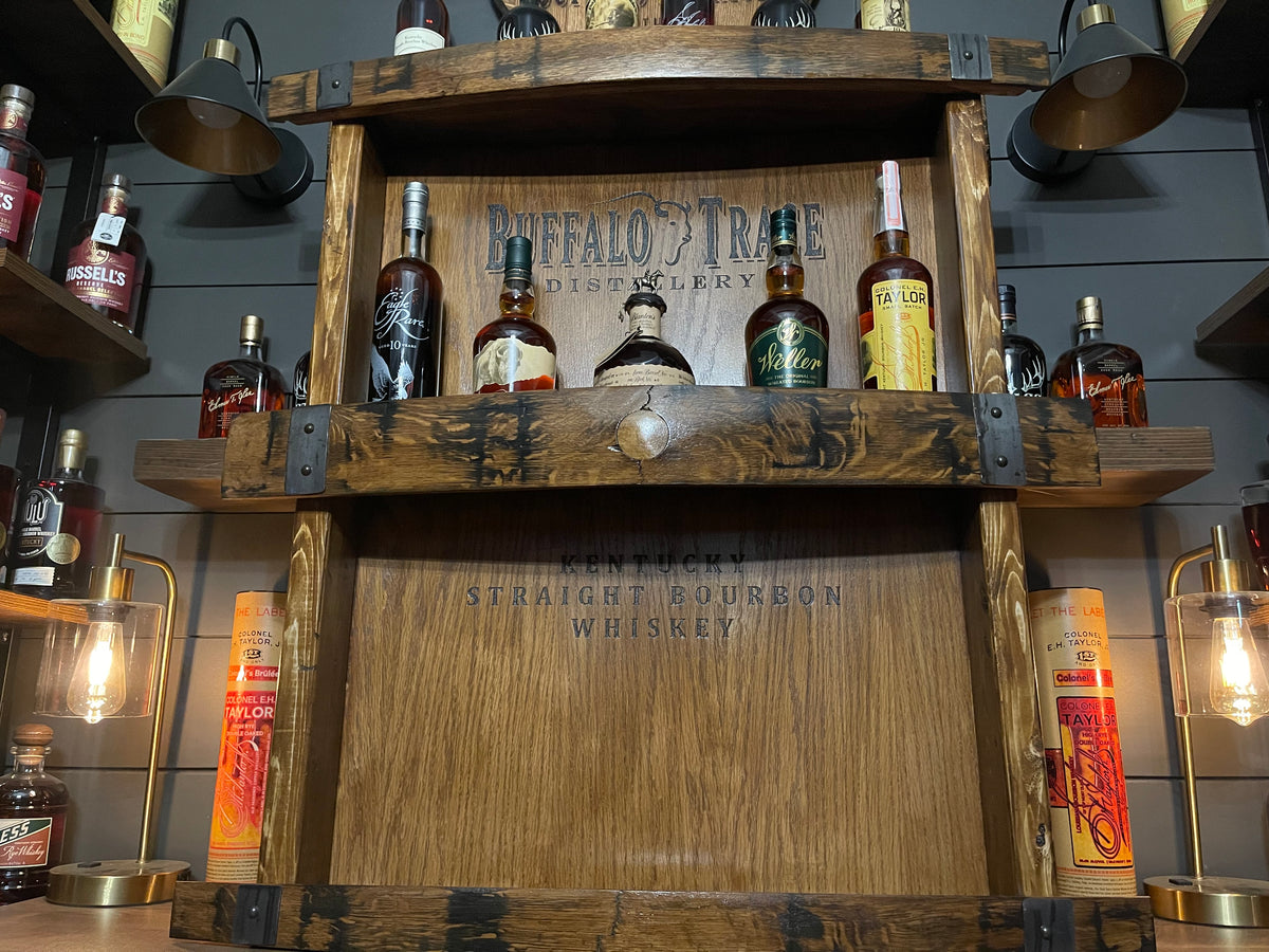 Custom 3 Tier Barrel Stave Shelf