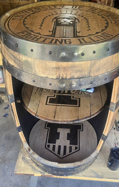 Full Size Authentic Whiskey Barrel Lazy Susan