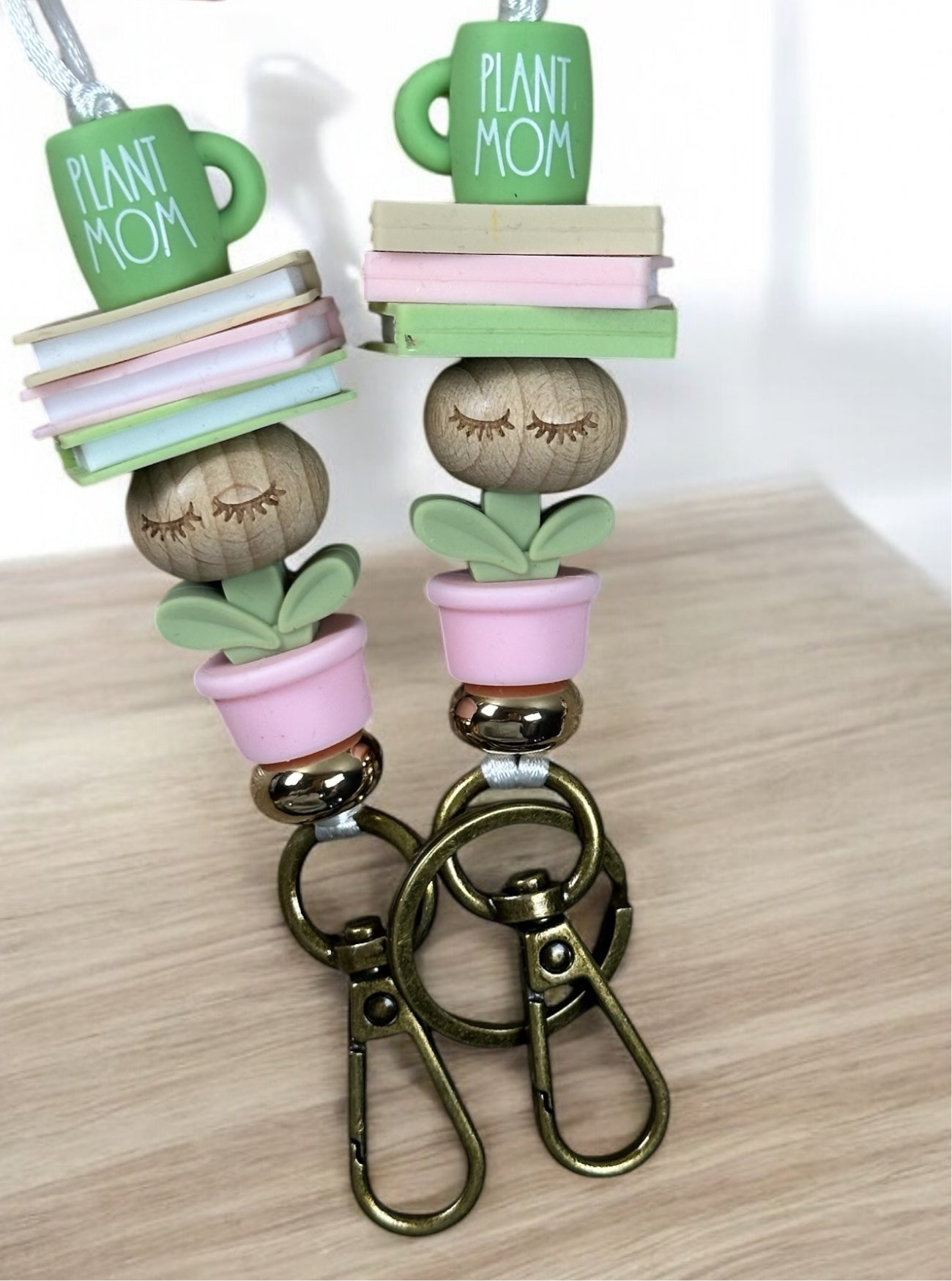 Plant Mom Book Stack Lanyard