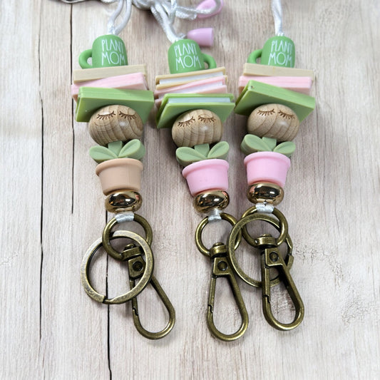 Plant Mom Book Stack Lanyard