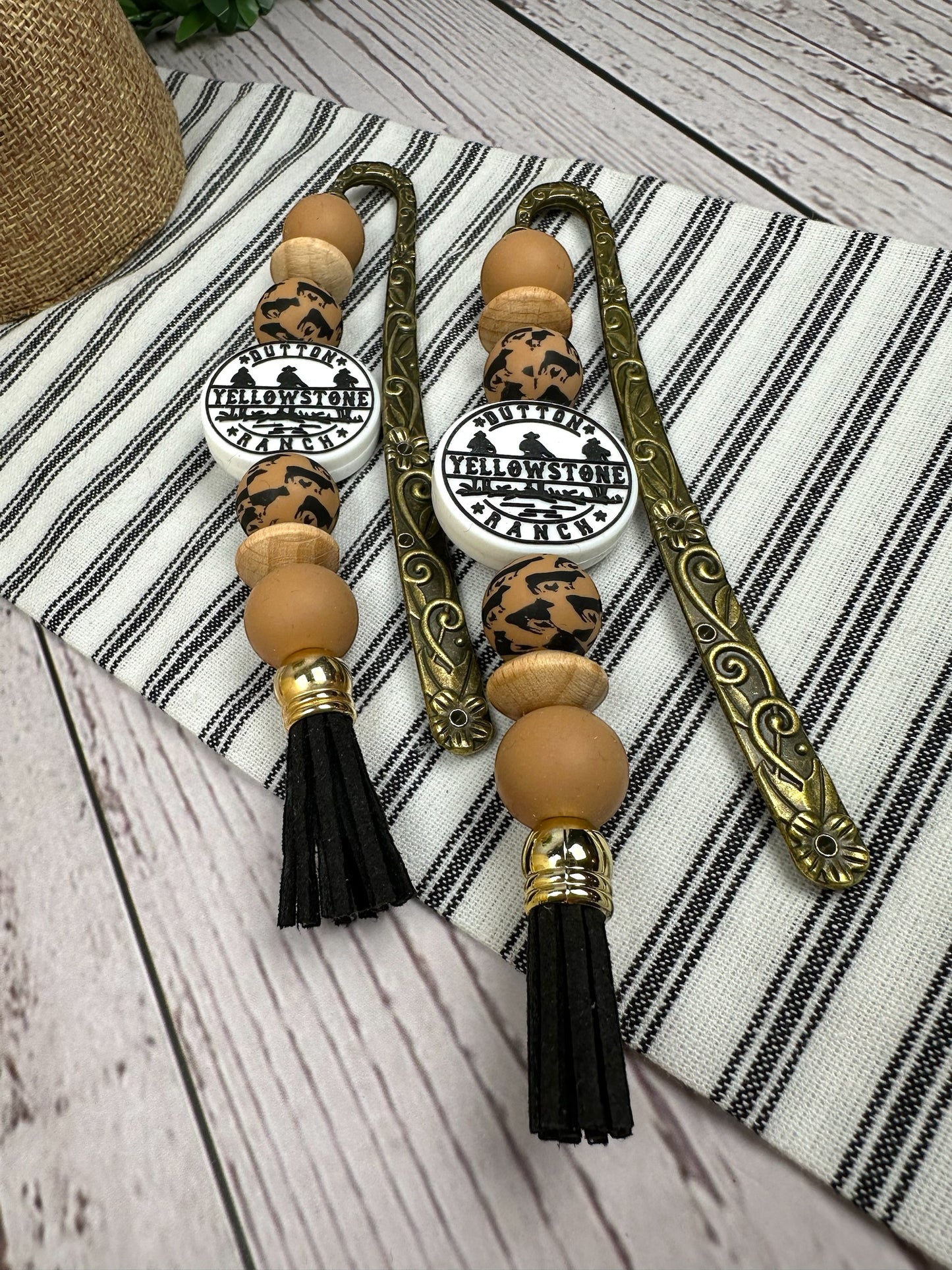 Cattle Ranch Beaded Bookmark