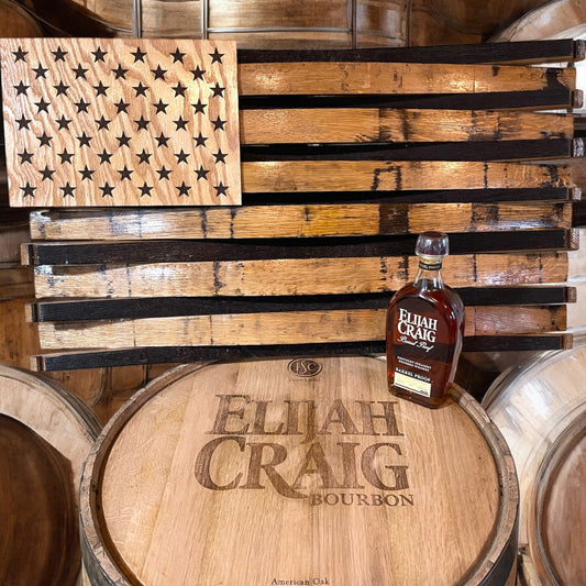 Whiskey Barrel Stave American Flag