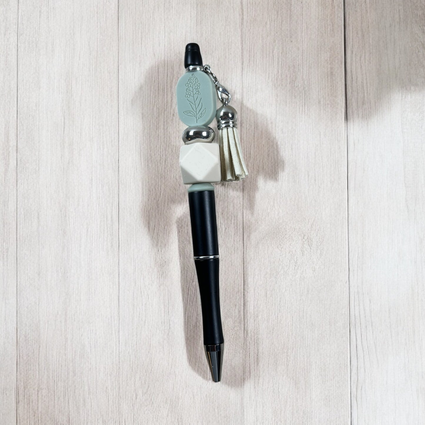 Floral Embossed Beaded Pen