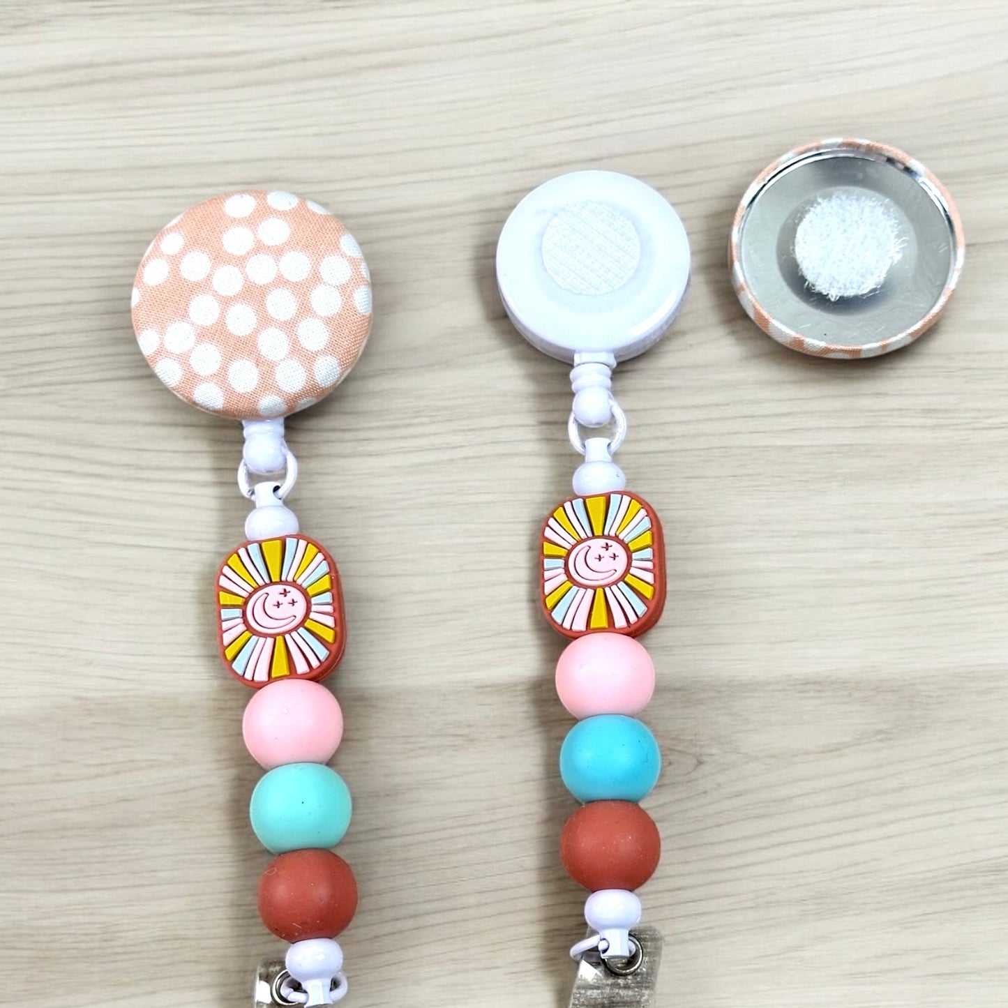 Boho Sun Fabric Covered Badge Reel